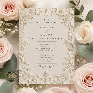 Elegant Baroque The Night Before Rehearsal Dinner Invitation