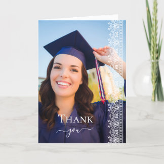 Elegant Baroque Victorian Lace Graduation Photo Thank You Card