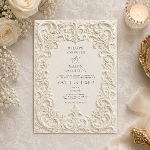 Elegant Baroque Vintage Scrollwork Wedding Invitation