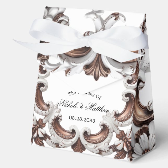 Elegant Baroque Wedding Favour Box (Front)