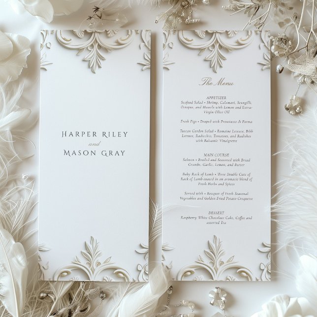 Elegant Baroque Wedding Menu Card (Creator Uploaded)