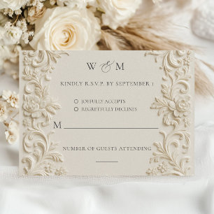 Elegant BaroqueWedding RSVP Card
