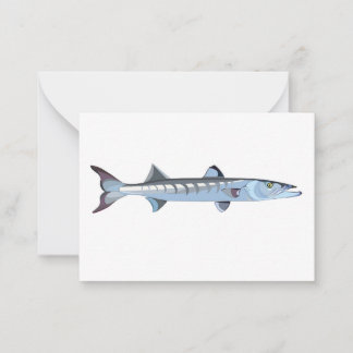 Elegant Barracuda fish Note Card