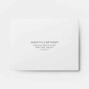 Elegant Basic White Art Deco RSVP Return Address Envelope