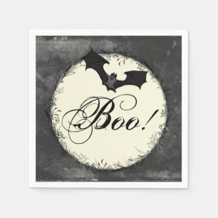 Elegant Bat Boo Halloween Napkin