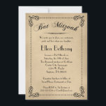 Elegant Bat Mitzvah Invitations<br><div class="desc">This formal and elegant Bat Mitzvah invitation harks back to yesteryear but still has one heck of a Cool Factor.  Neutral vintage paper style background with black scroll and script.</div>