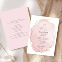 Elegant Bat Mitzvah, Pink Watercolor, Double-Sided