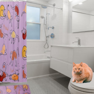 Elegant Bath Cat Lover Shower Curtain