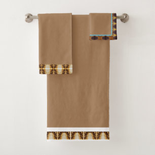 Elegant  Bath Towels Set Brown