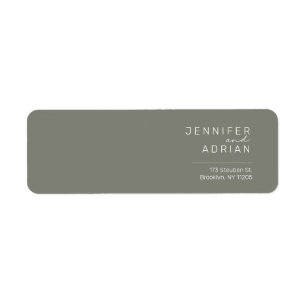 Elegant Battleship Grey Minimal Modern Return Add Address Label