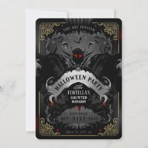 Elegant Batty Delight Halloween Party Invitation