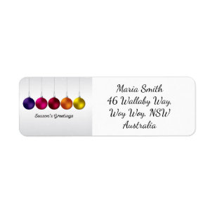 Elegant bauble and stars return address label