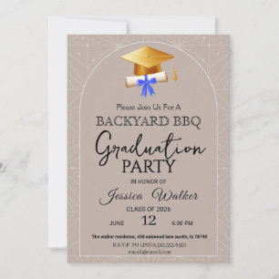 Elegant  BBQ Graduation Party Invitation 2026