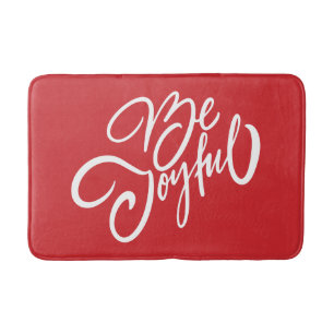 Elegant Be Joyful Holiday Design Bath Mat
