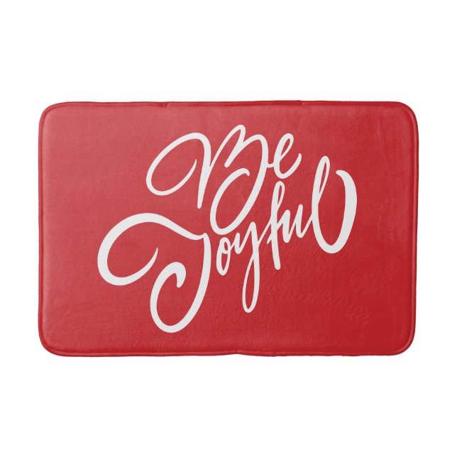 Elegant Be Joyful Holiday Design Bath Mat (Front)
