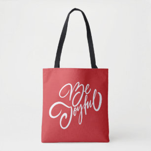 Elegant Be Joyful Holiday Design Tote Bag