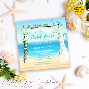 Elegant Beach Arch Bridal Shower Invitation