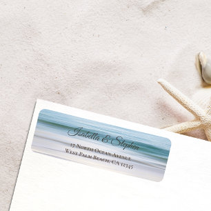 Elegant Beach Blue Ocean Return Address Label