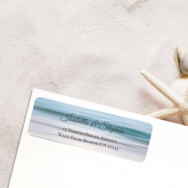 Elegant Beach Blue Ocean Return Address Label (Creator Uploaded)