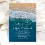 Elegant Beach Blue Ocean Wedding Invitation<br><div class="desc">Beach destination wedding invitations featuring a summer tropical beach island background, and a modern marriage invitation template. Click on the “Customise it” button for further personalisation of this template. You will be able to modify all text, including the style, colours, and sizes. You will find matching items further down the...</div>