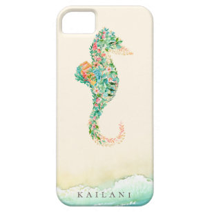 Elegant Beach Botanical Seahorse Barely There iPhone 5 Case