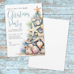 Elegant Beach Christmas Invitation<br><div class="desc">Invite guests to your Christmas party with this festive and beachy invitation, designed with a relaxed tropical vibe. The layout features a mix of blue and black fonts on the top left, combining script calligraphy with clean serif typography for a cheerful and modern look. On the bottom right, a large...</div>