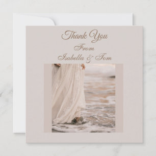 Elegant Beach, Coastal Wedding Stationery Thank You Card