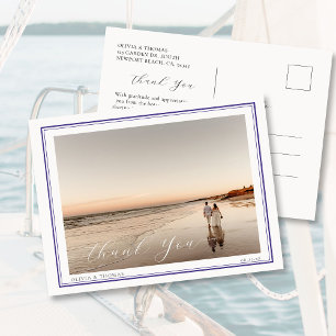 Elegant Beach Destination Nautical Wedding Photo Postcard