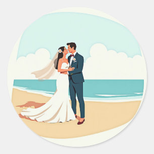 Elegant Beach Kiss Sticker