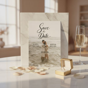 Elegant Beach Photo Save the Date Card