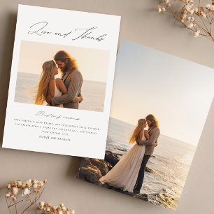 Elegant Beach Photo Wedding Thank You Card