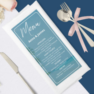 Elegant Beach Reception wedding Menu