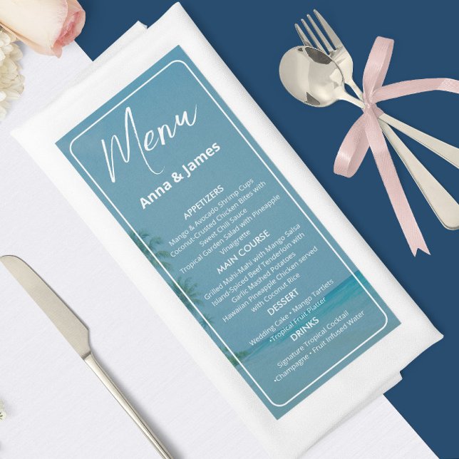 Elegant Beach Reception wedding Menu (Creator Uploaded)