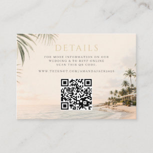 Elegant Beach Resort Destination Wedding Details Enclosure Card