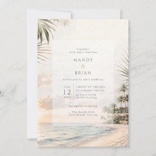 Elegant Beach Resort Destination Wedding Invitation