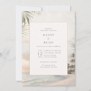 Elegant Beach Resort Wedding Invitation