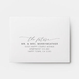 Elegant Beach Seashell Modern Script Wedding RSVP Envelope