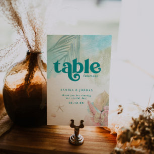 Elegant Beach Seaside Dunes Personalised Wedding Table Number