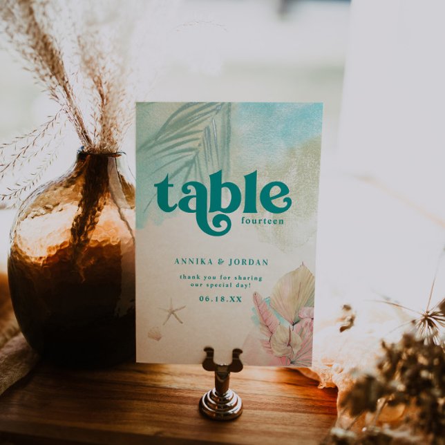 Elegant Beach | Seaside Dunes Personalised Wedding Table Number (Creator Uploaded)