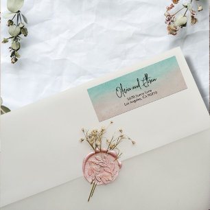 Elegant  Beach Summer Wedding Return Address Label