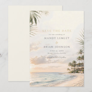 Elegant Beach Tropical Destination Wedding Save The Date