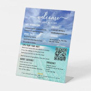 Elegant Beach Vacation Rental House Welcome Pedest Pedestal Sign