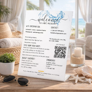 Elegant Beach Vacation Rental House Welcome Pedest Pedestal Sign