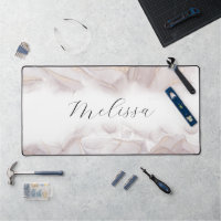 Elegant beach waves alcohol ink monogram