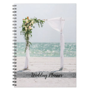 Elegant Beach Wedding Floral Arbor, Lace Notebook