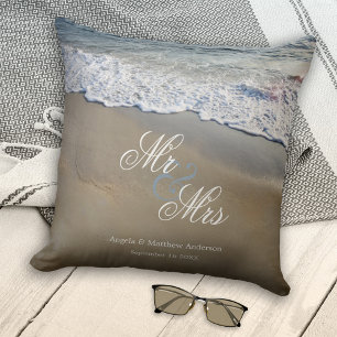 Elegant Beach Wedding or Anniversary Cushion