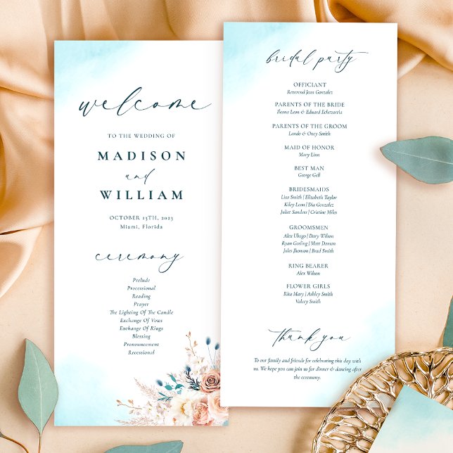 Elegant Beach Wedding Program (Creator Uploaded)