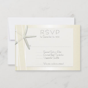 Elegant Beach Wedding RSVP Bayside Starfish Card