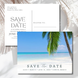 Elegant Beach Wedding Save the Date Announcement Postcard