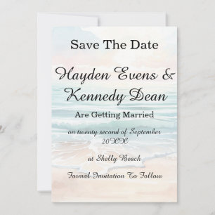 elegant Beach Wedding Save the Date Card